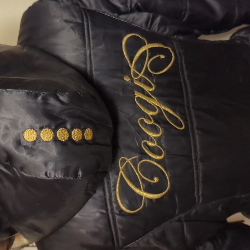 Vintage Coogi Puffer Jacket with Removable Faux Fur lined hood Size Medium